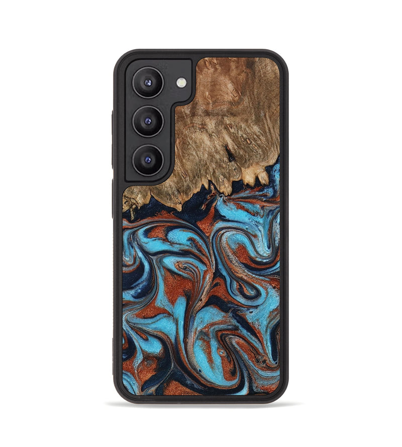 Galaxy S23 Wood Phone Case - Landyn (Teal & Gold, 798200)