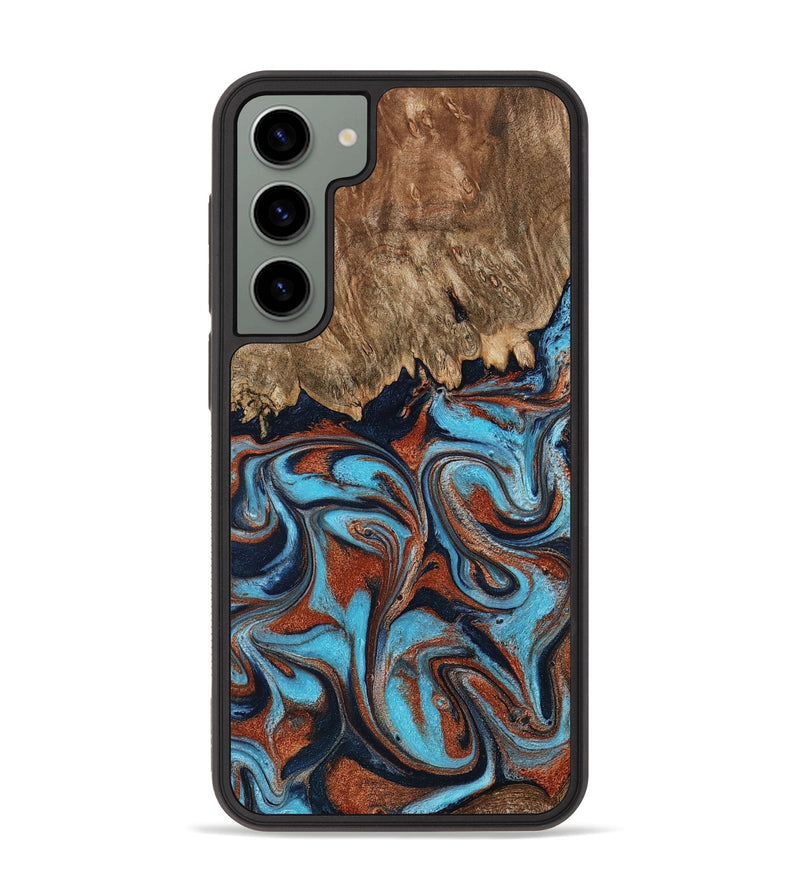 Galaxy S23 Plus Wood Phone Case - Landyn (Teal & Gold, 798200)