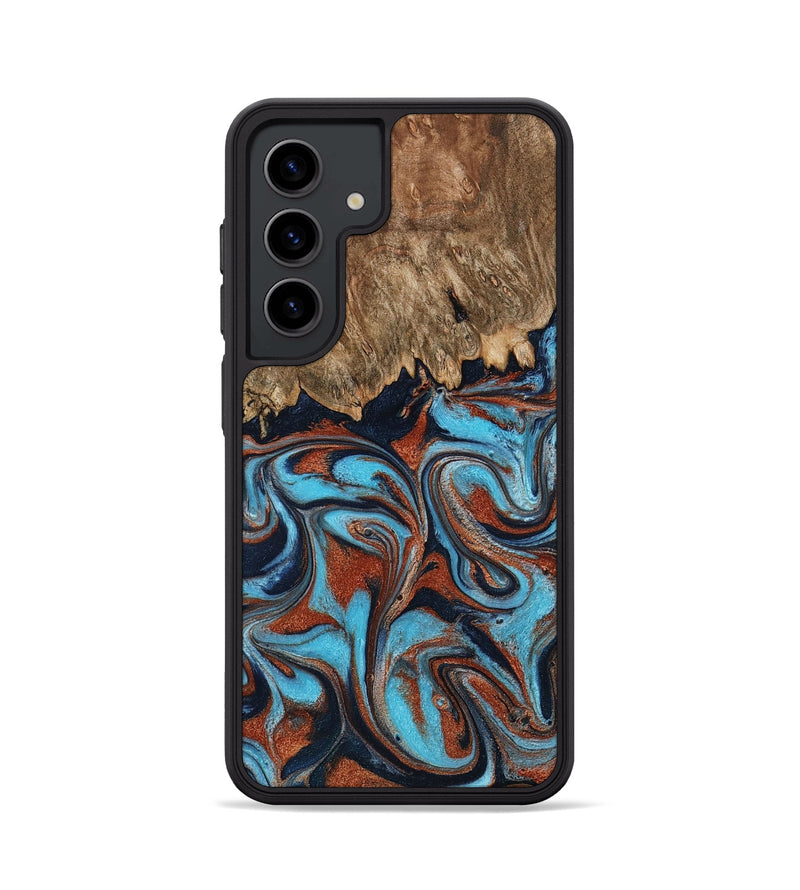 Galaxy S24 Wood Phone Case - Landyn (Teal & Gold, 798200)
