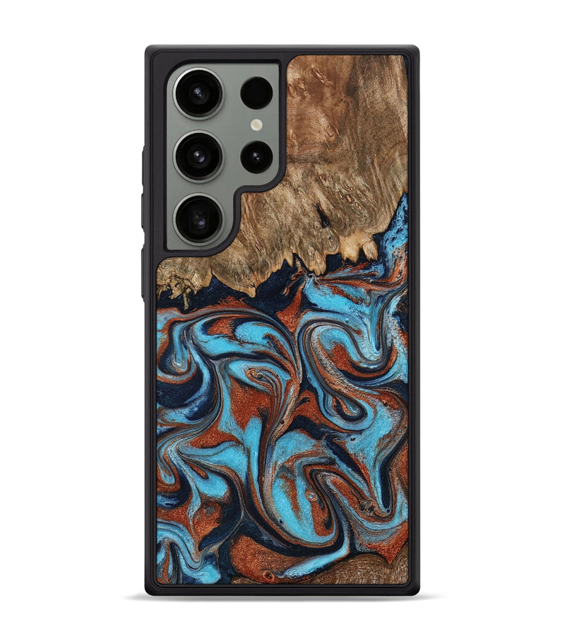 Galaxy S24 Ultra Wood Phone Case - Landyn (Teal & Gold, 798200)