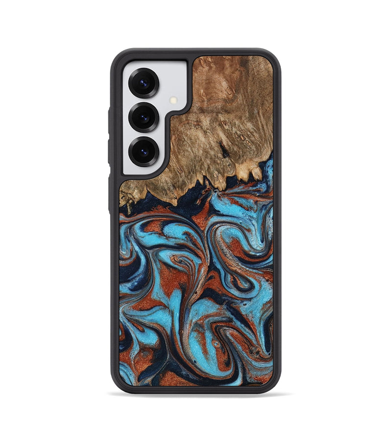 Galaxy S25 Wood Phone Case - Landyn (Teal & Gold, 798200)