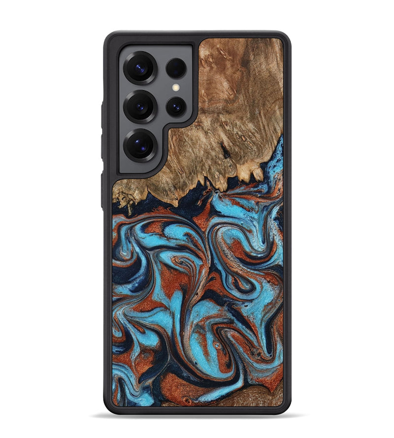 Galaxy S25 Ultra Wood Phone Case - Landyn (Teal & Gold, 798200)