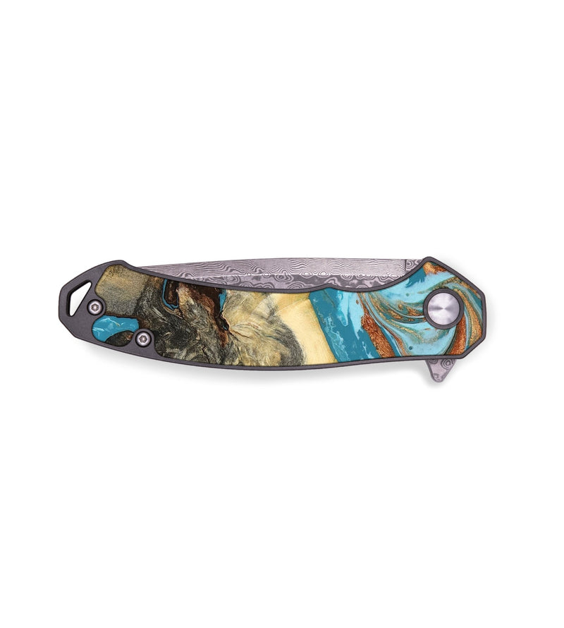 EDC Wood Pocket Knife - Conrad (Teal & Gold, 798201)