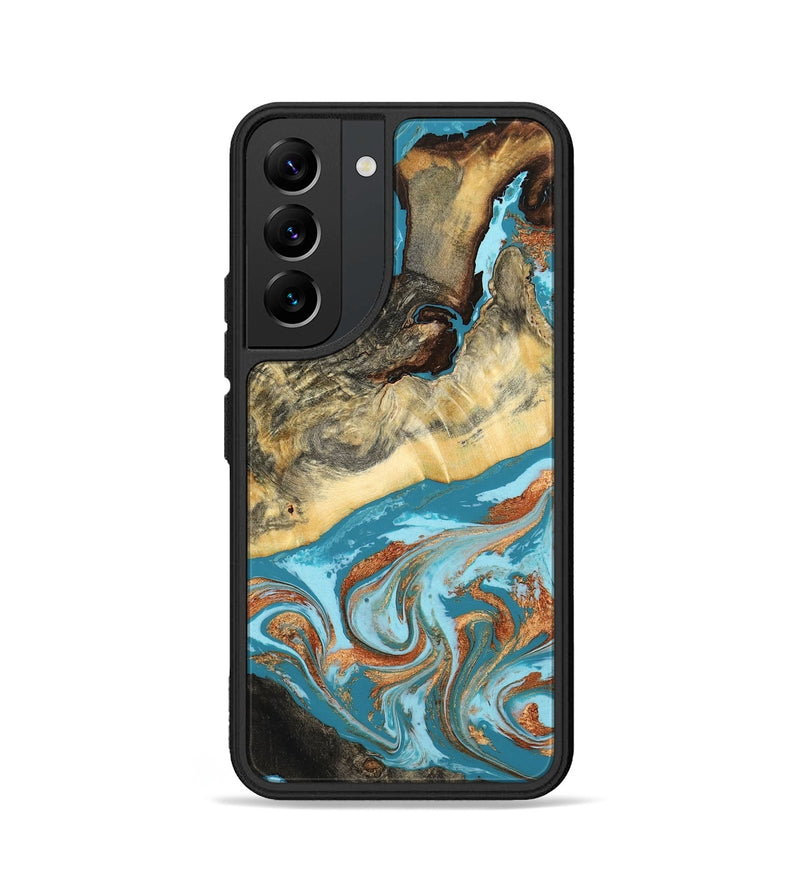 Galaxy S22 Wood Phone Case - Conrad (Teal & Gold, 798201)