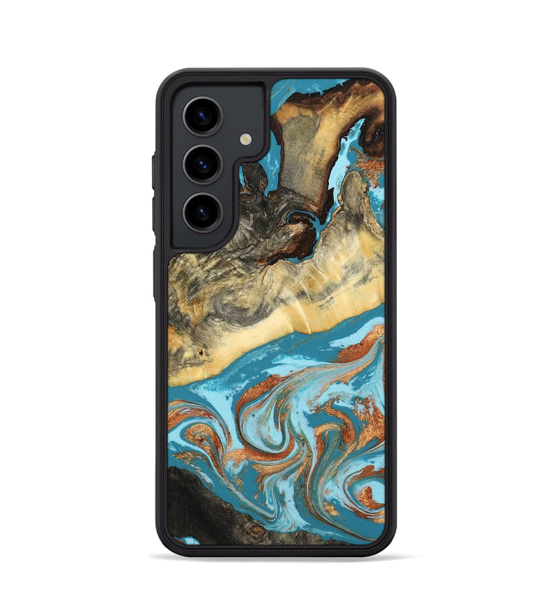 Galaxy S24 Wood Phone Case - Conrad (Teal & Gold, 798201)