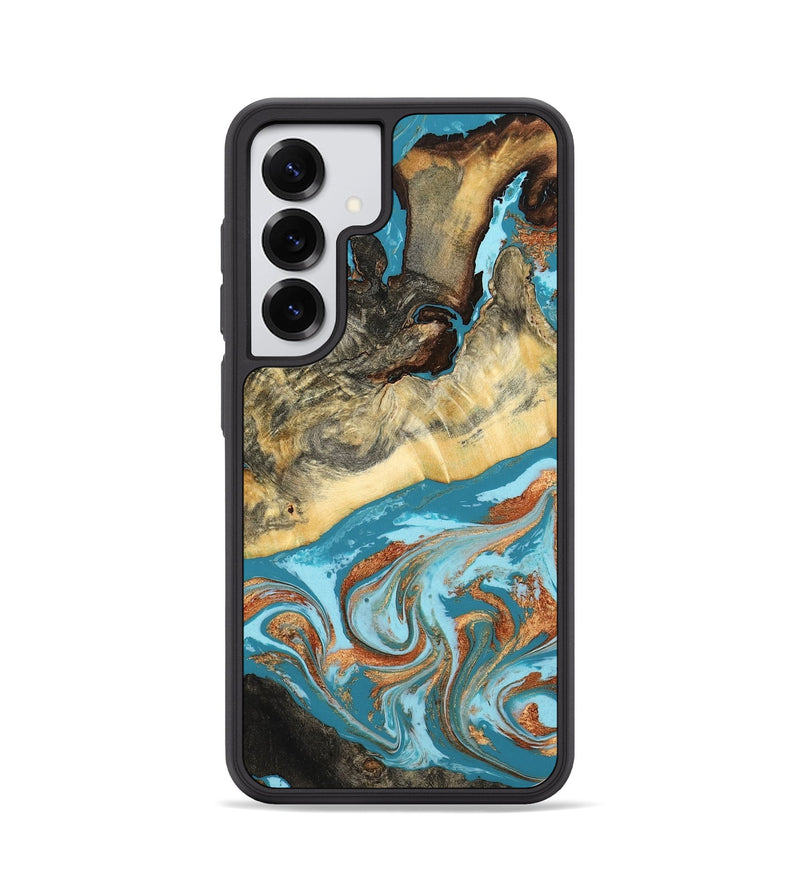 Galaxy S25 Wood Phone Case - Conrad (Teal & Gold, 798201)