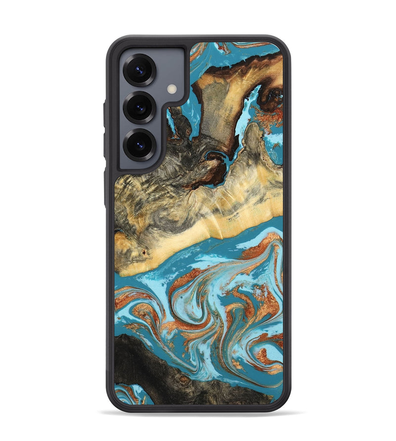 Galaxy S25 Plus Wood Phone Case - Conrad (Teal & Gold, 798201)