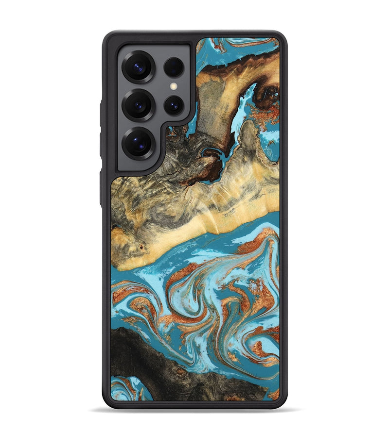 Galaxy S25 Ultra Wood Phone Case - Conrad (Teal & Gold, 798201)