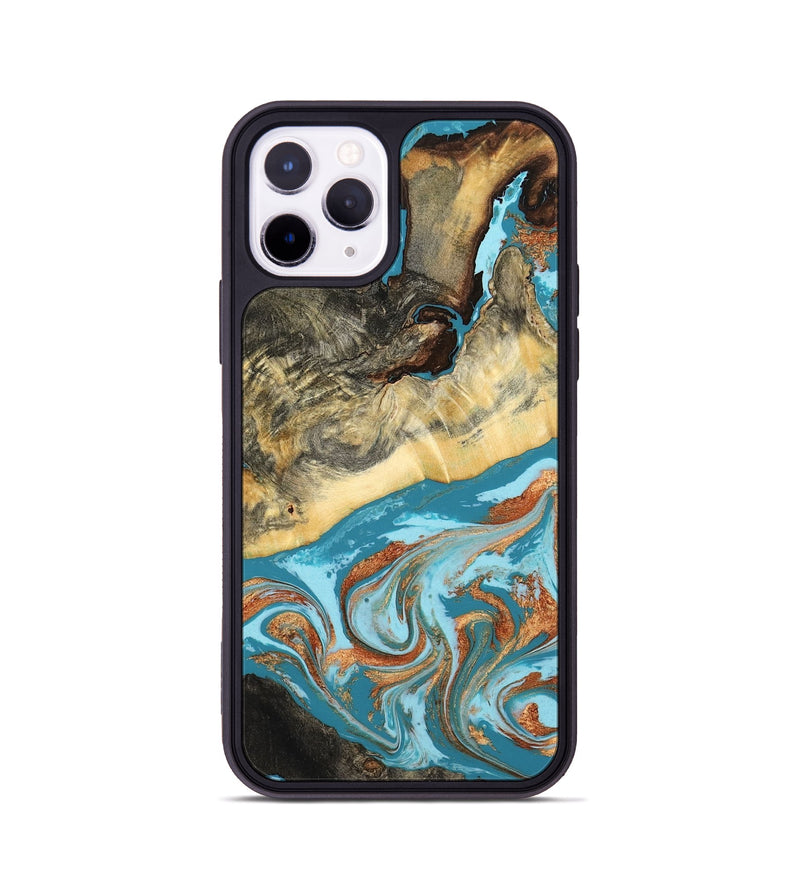iPhone 11 Pro Wood Phone Case - Conrad (Teal & Gold, 798201)