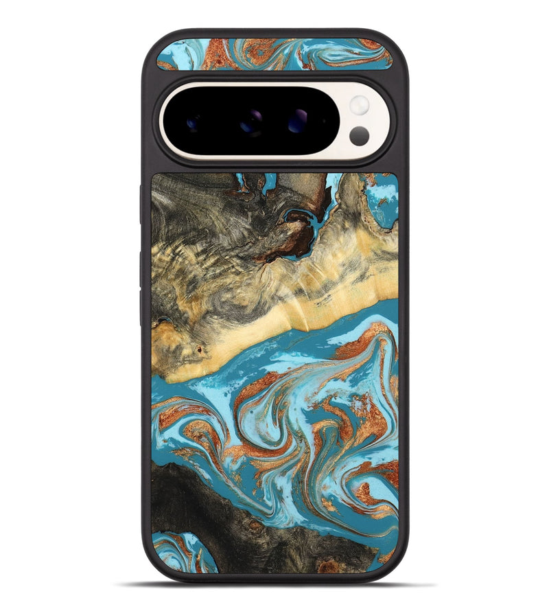 Pixel 9 Pro XL Wood Phone Case - Conrad (Teal & Gold, 798201)
