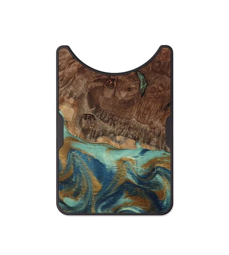 Alloy Wood Wallet - Vicente (Teal & Gold, 798202)