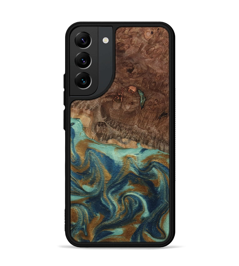 Galaxy S22 Plus Wood Phone Case - Vicente (Teal & Gold, 798202)