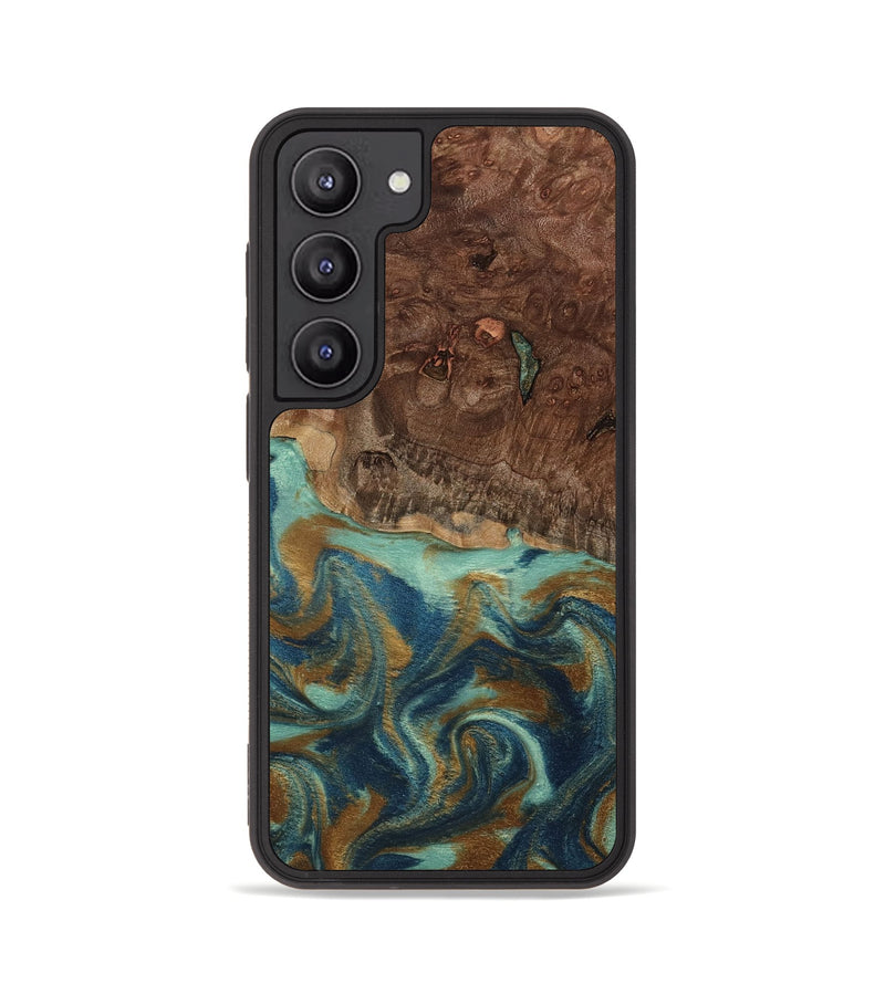 Galaxy S23 Wood Phone Case - Vicente (Teal & Gold, 798202)