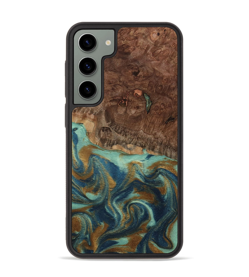 Galaxy S23 Plus Wood Phone Case - Vicente (Teal & Gold, 798202)