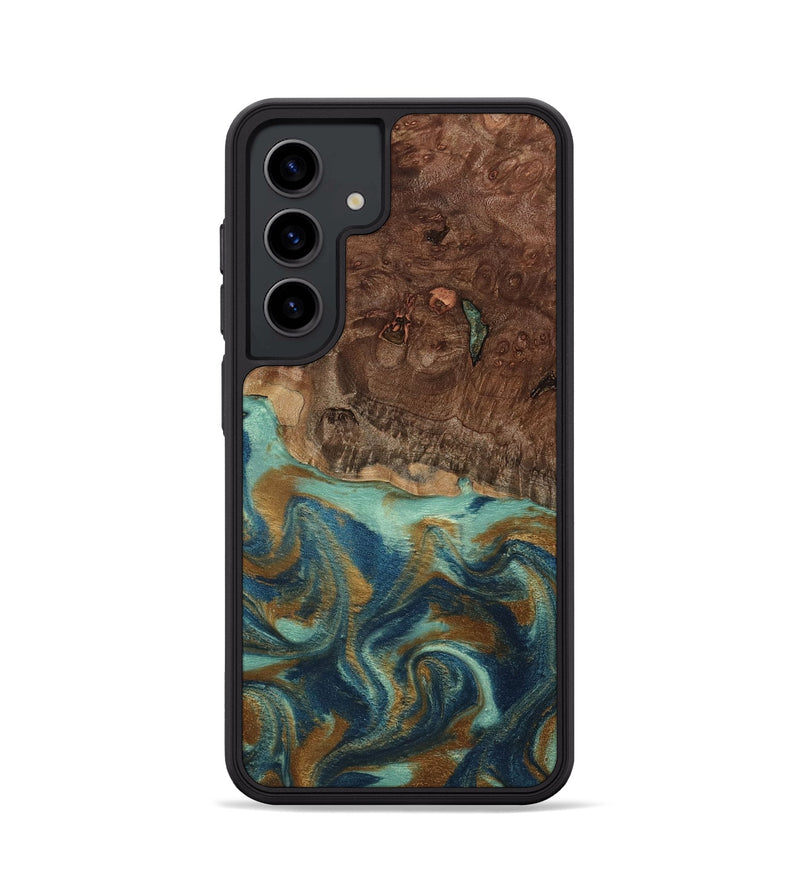 Galaxy S24 Wood Phone Case - Vicente (Teal & Gold, 798202)