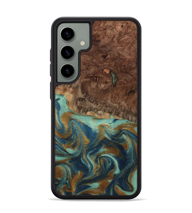 Galaxy S24 Plus Wood Phone Case - Vicente (Teal & Gold, 798202)