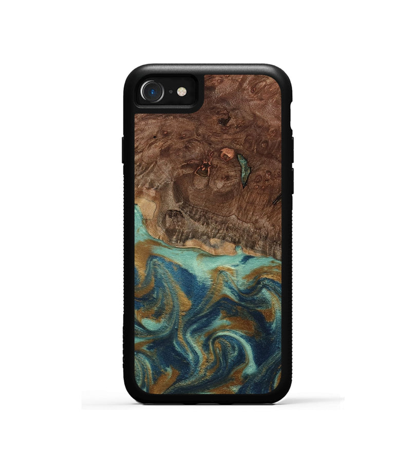iPhone SE Wood Phone Case - Vicente (Teal & Gold, 798202)