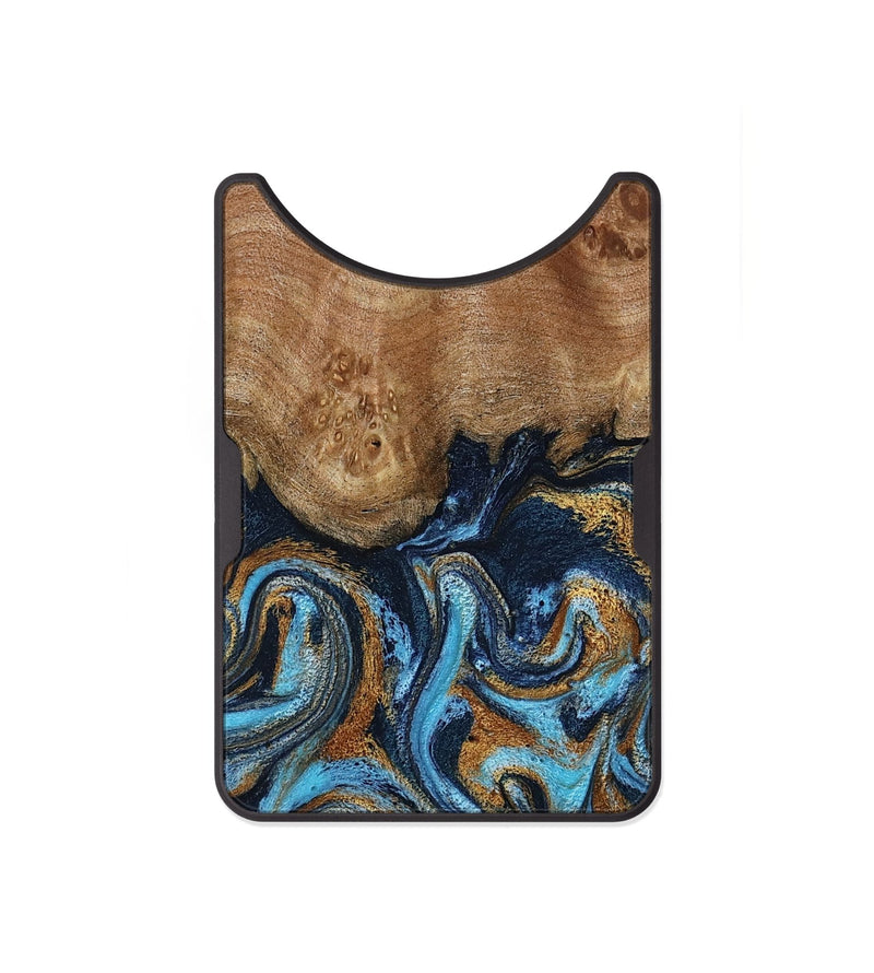 Alloy Wood Wallet - Susana (Teal & Gold, 798204)