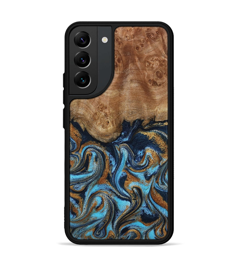 Galaxy S22 Plus Wood Phone Case - Susana (Teal & Gold, 798204)