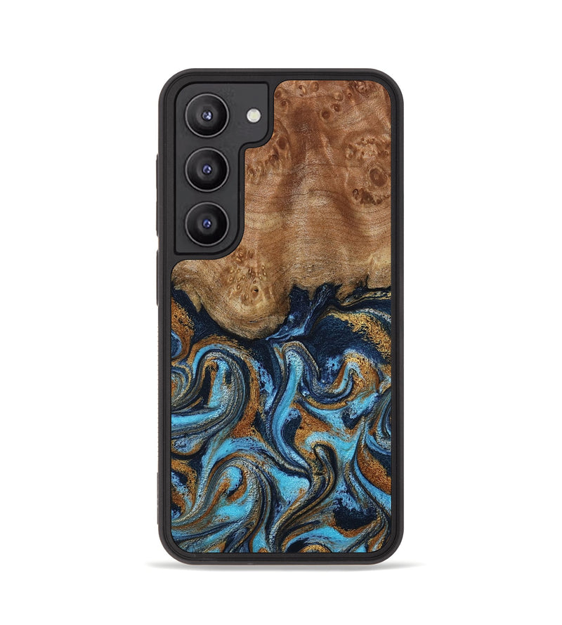 Galaxy S23 Wood Phone Case - Susana (Teal & Gold, 798204)