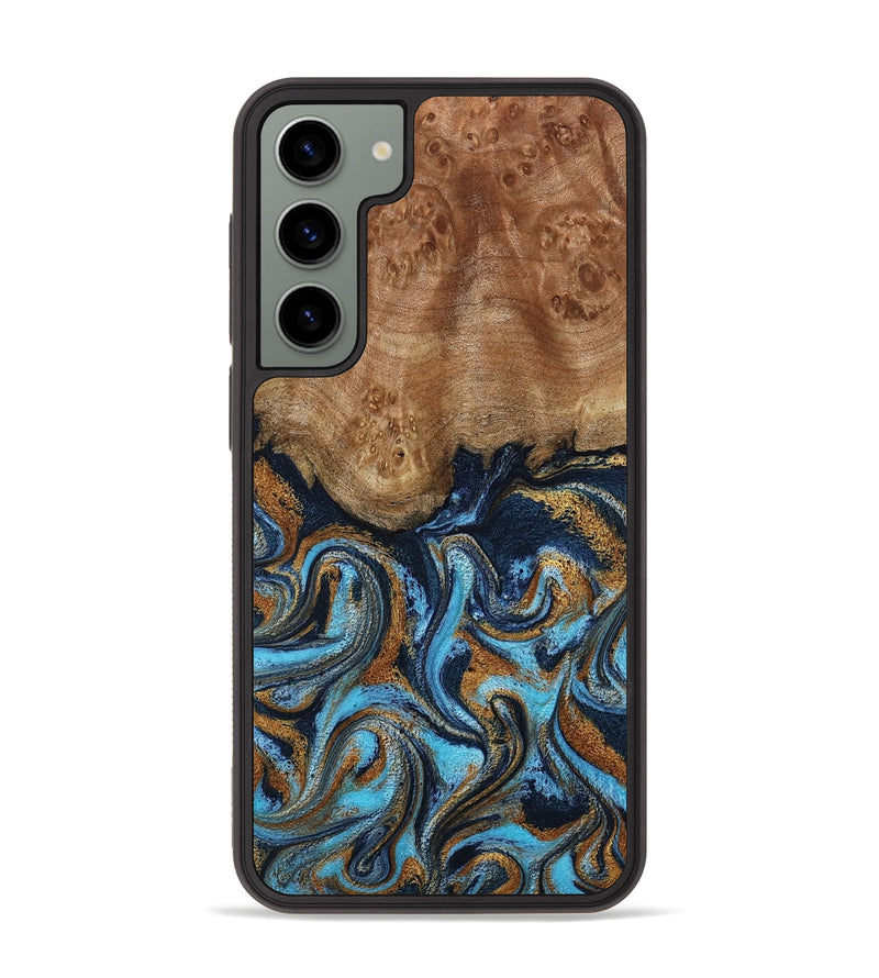 Galaxy S23 Plus Wood Phone Case - Susana (Teal & Gold, 798204)