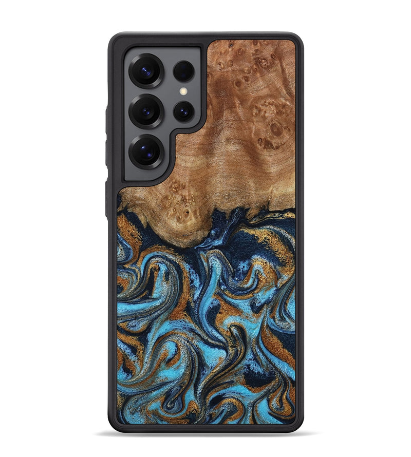 Galaxy S25 Ultra Wood Phone Case - Susana (Teal & Gold, 798204)