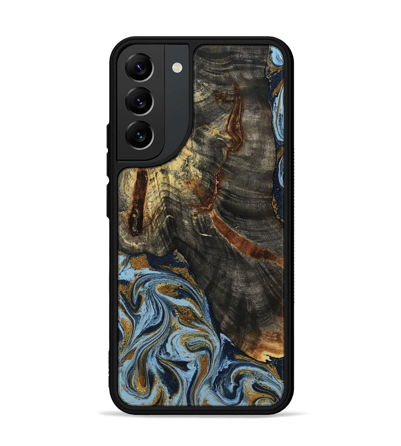 Galaxy S22 Plus Wood Phone Case - Benita (Teal & Gold, 798226)