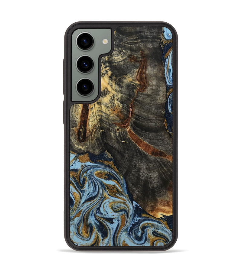 Galaxy S23 Plus Wood Phone Case - Benita (Teal & Gold, 798226)