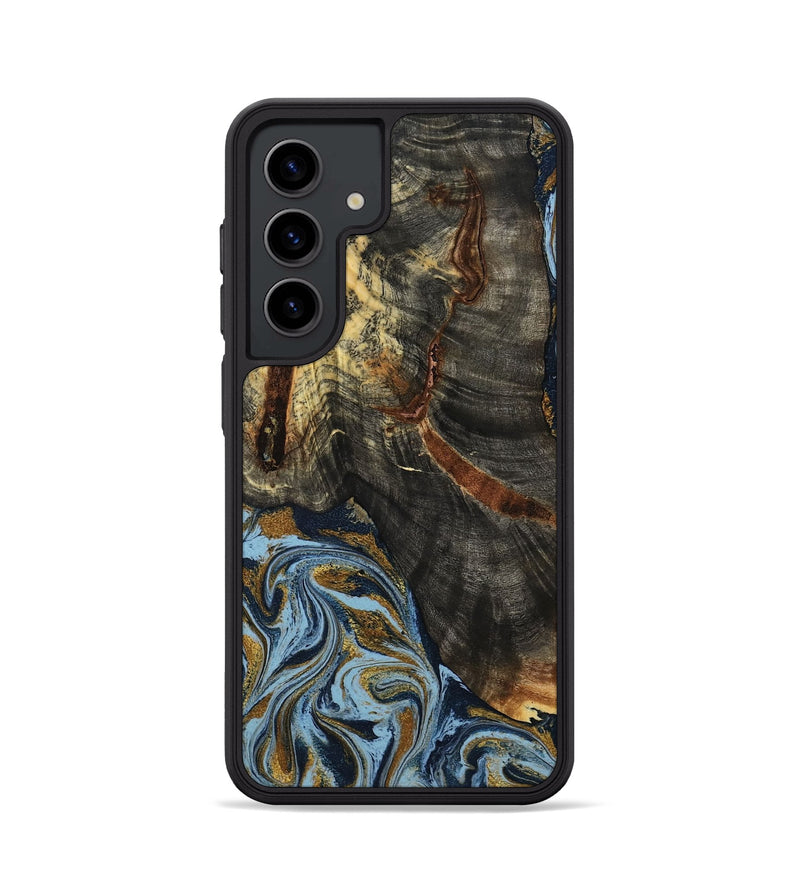 Galaxy S24 Wood Phone Case - Benita (Teal & Gold, 798226)