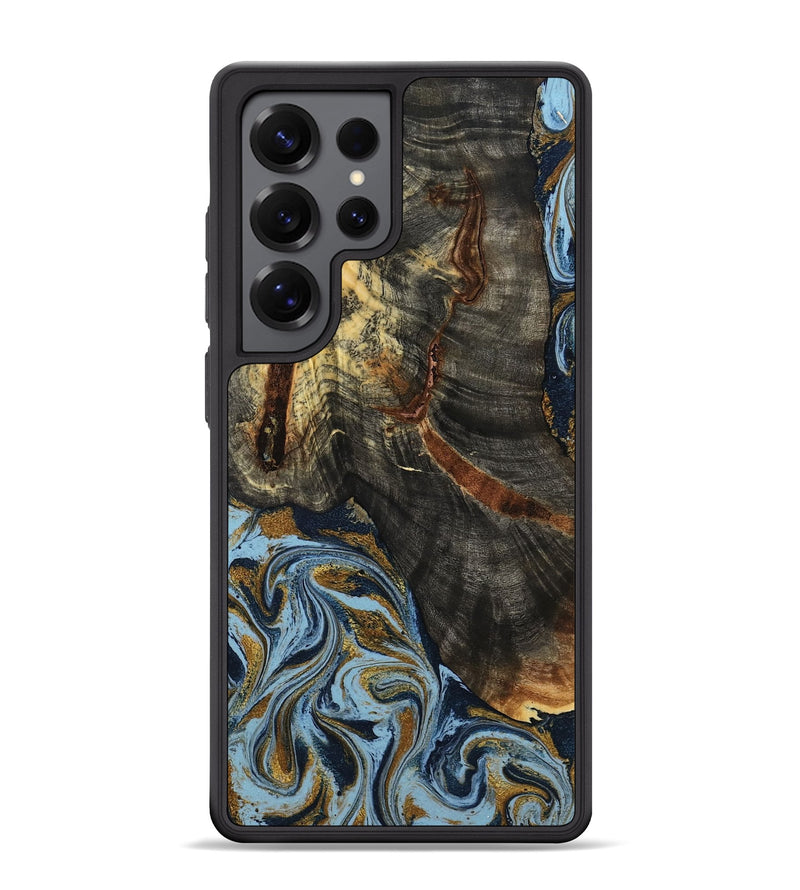 Galaxy S25 Ultra Wood Phone Case - Benita (Teal & Gold, 798226)
