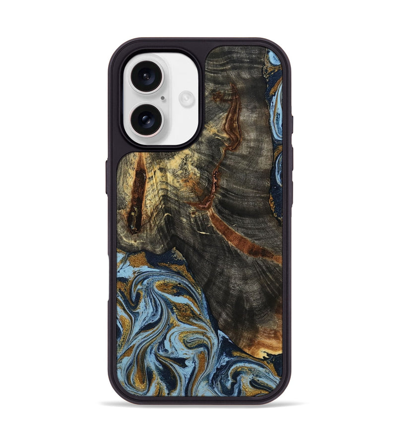 iPhone 17 Wood Phone Case - Benita (Teal & Gold, 798226)