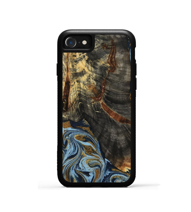 iPhone SE Wood Phone Case - Benita (Teal & Gold, 798226)