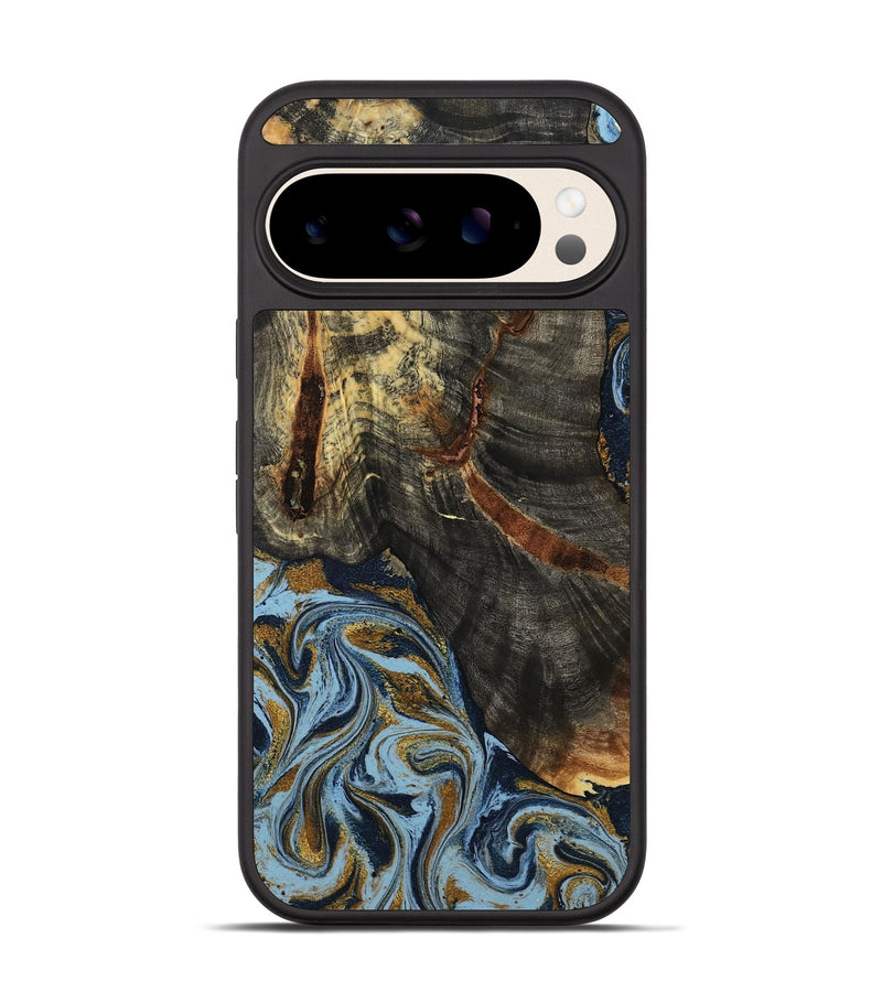 Pixel 10 Wood Phone Case - Benita (Teal & Gold, 798226)