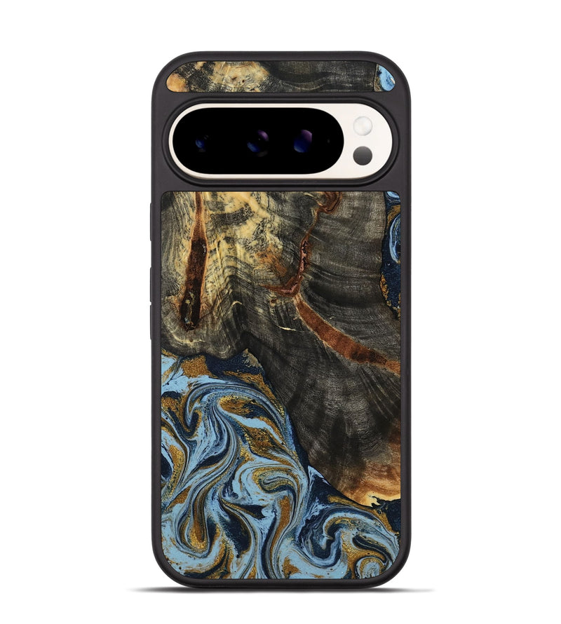 Pixel 9 Wood Phone Case - Benita (Teal & Gold, 798226)