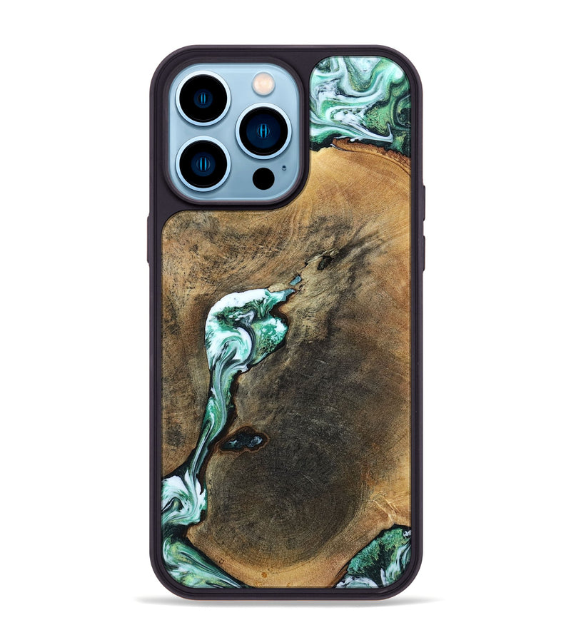 iPhone 14 Pro Max Wood Phone Case - Sol (Green, 798258)