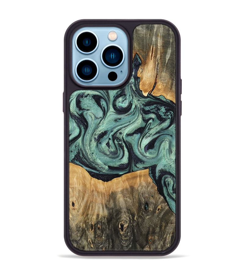 iPhone 14 Pro Max Wood Phone Case - Shiloh (Green, 798260)