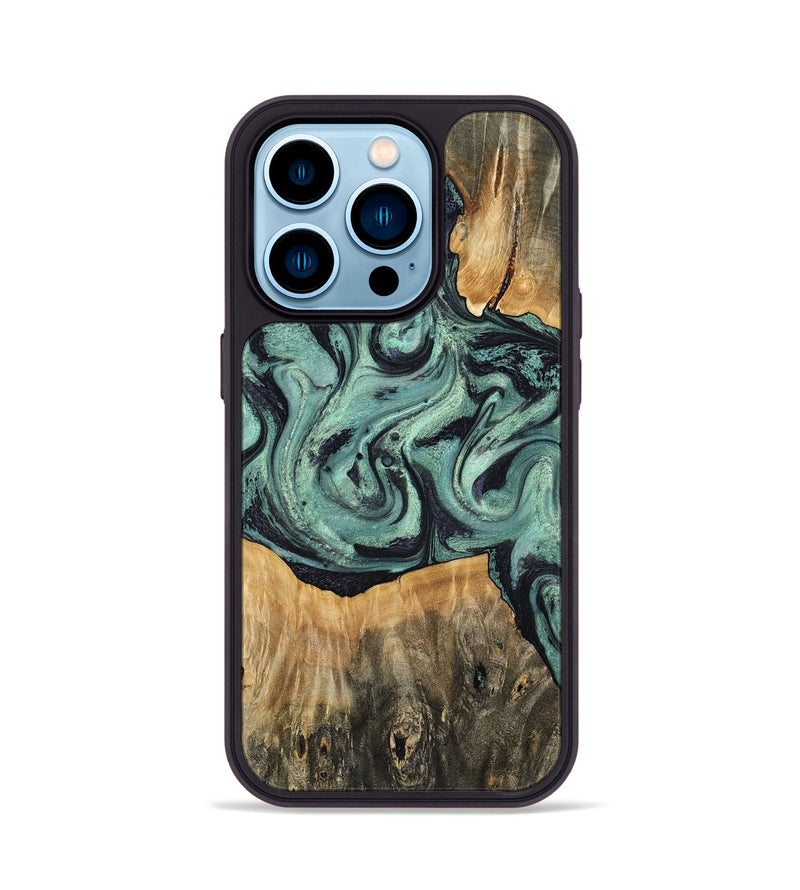iPhone 14 Pro Wood Phone Case - Shiloh (Green, 798260)