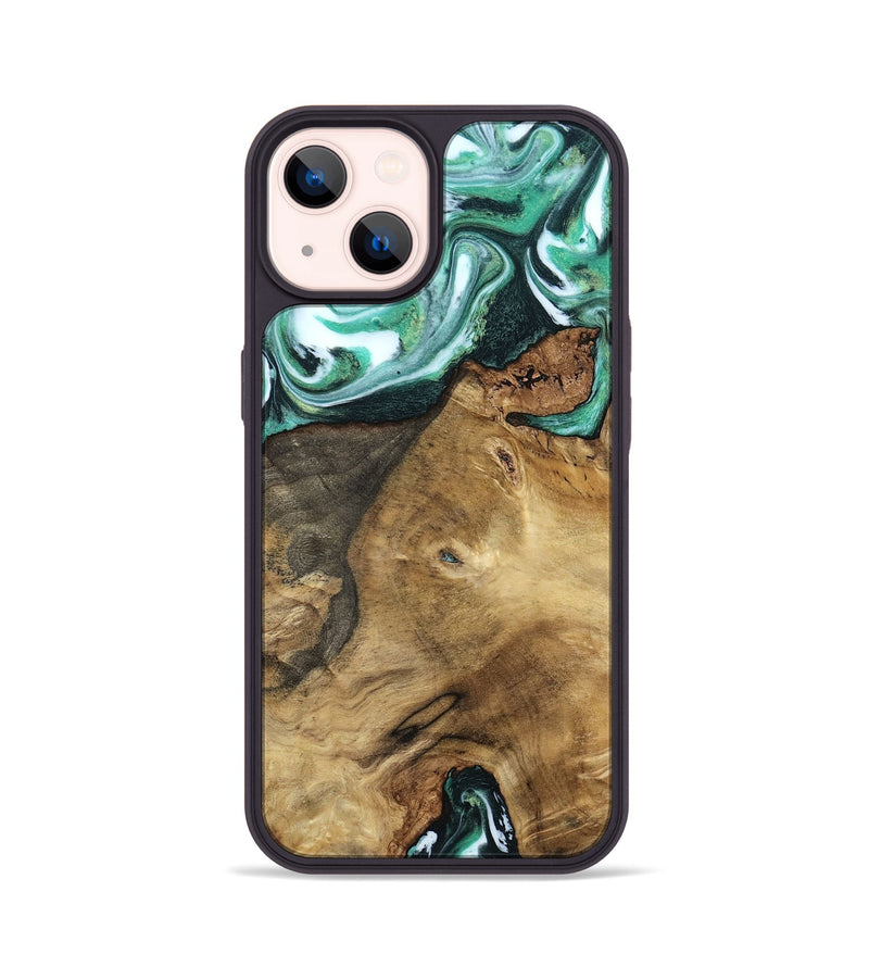 iPhone 14 Wood Phone Case - Carley (Green, 798261)