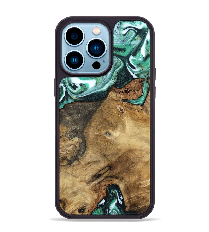 iPhone 14 Pro Max Wood Phone Case - Carley (Green, 798261)