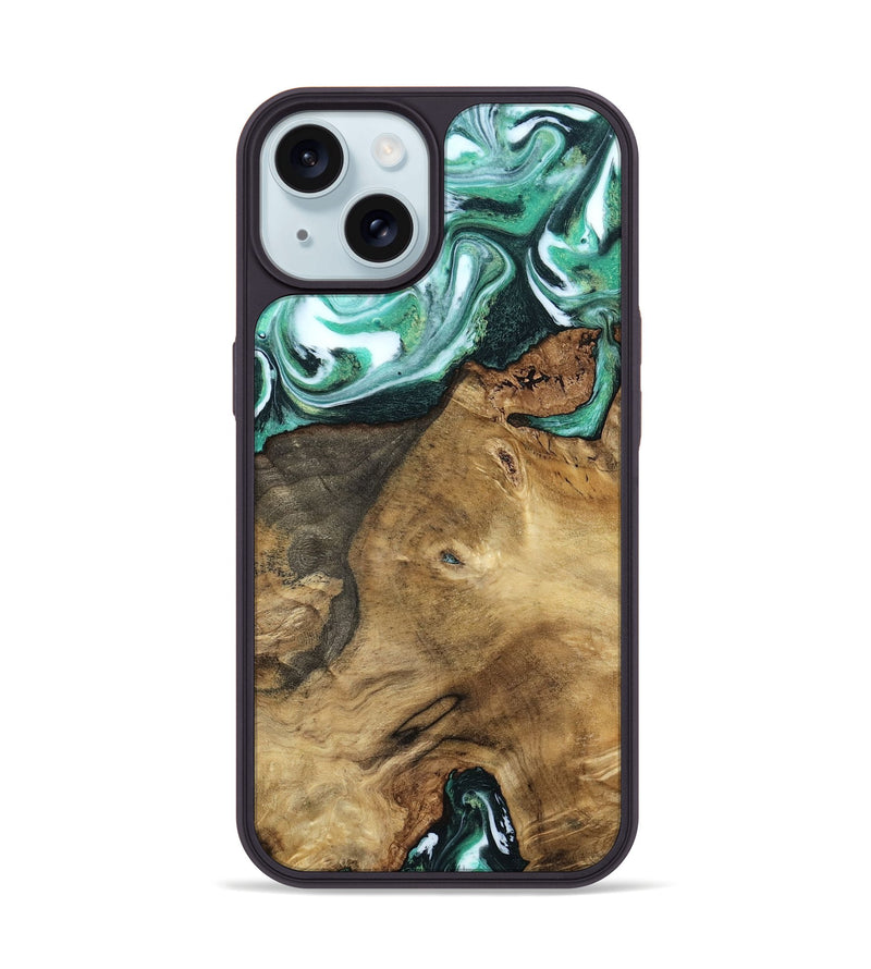 iPhone 15 Wood Phone Case - Carley (Green, 798261)