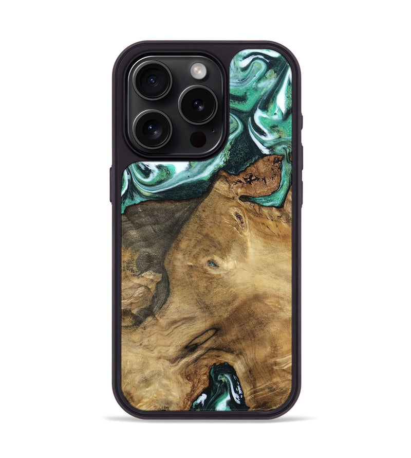 iPhone 15 Pro Wood Phone Case - Carley (Green, 798261)