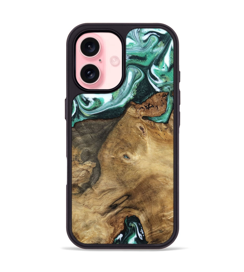 iPhone 16 Wood Phone Case - Carley (Green, 798261)