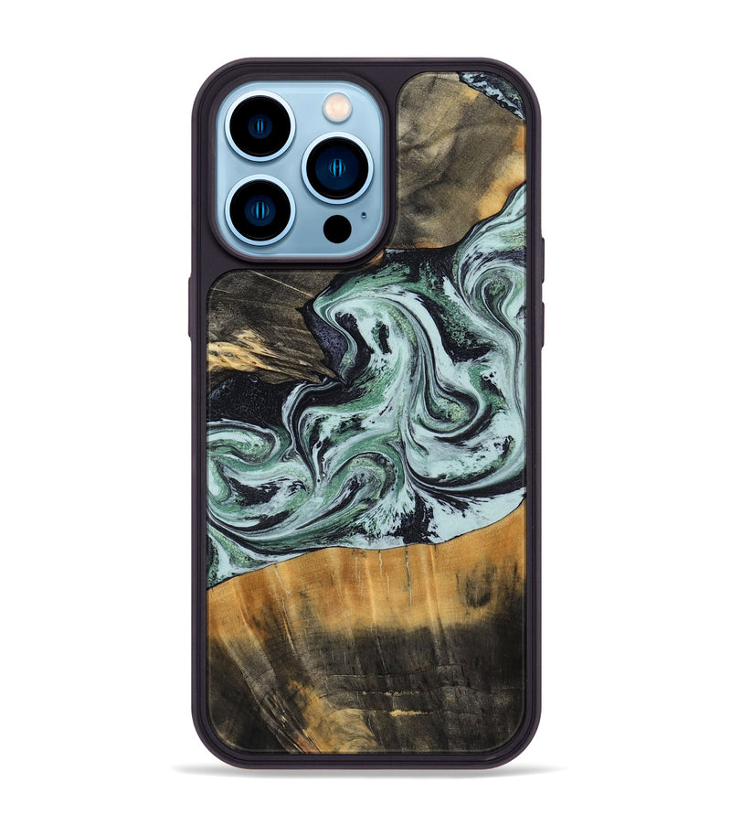 iPhone 14 Pro Max Wood Phone Case - Kendal (Green, 798263)