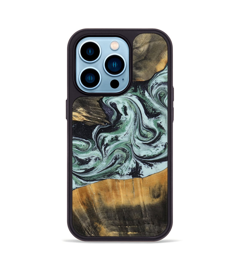 iPhone 14 Pro Wood Phone Case - Kendal (Green, 798263)