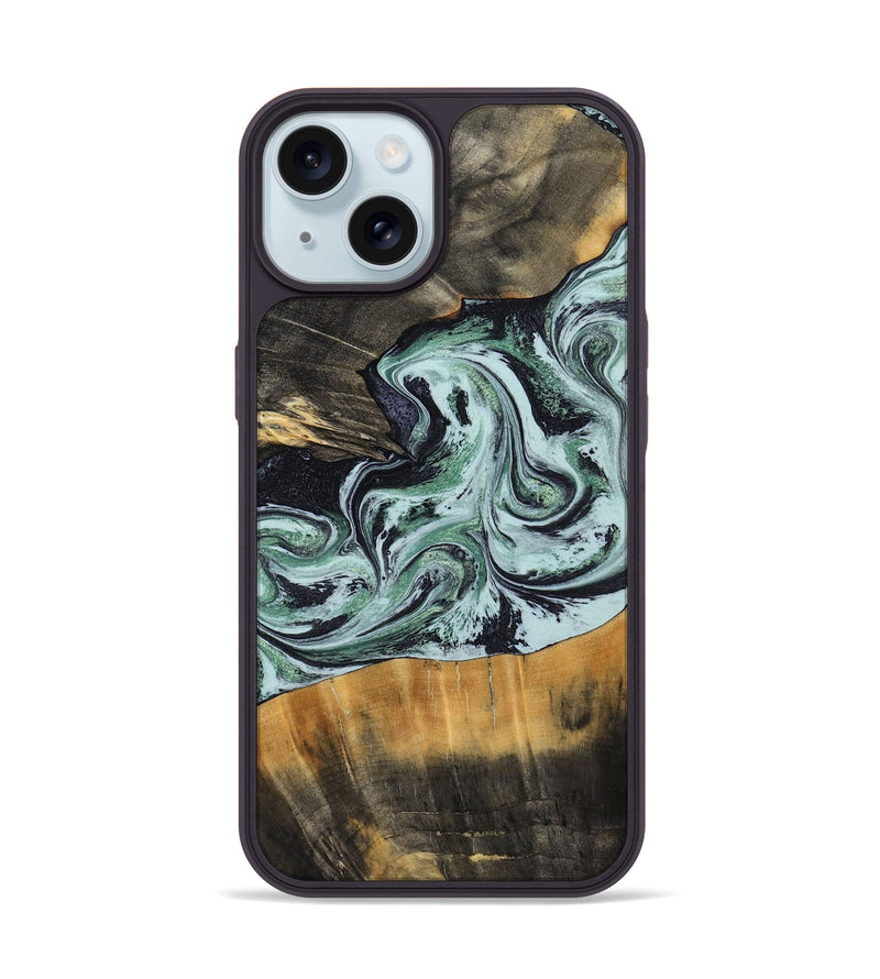 iPhone 15 Wood Phone Case - Kendal (Green, 798263)