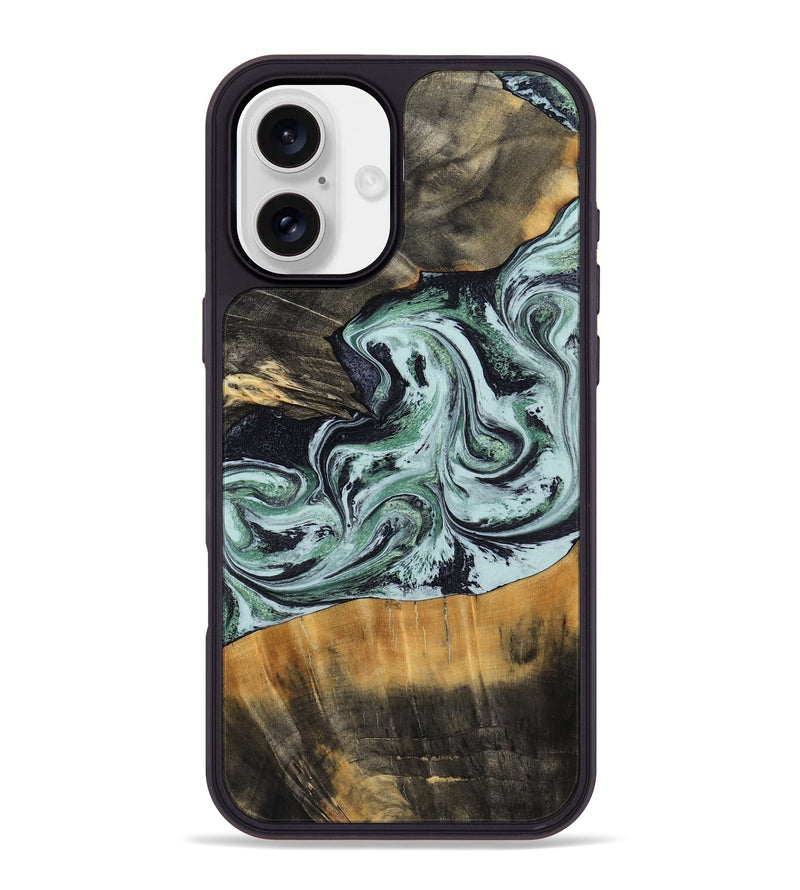 iPhone 16 Plus Wood Phone Case - Kendal (Green, 798263)