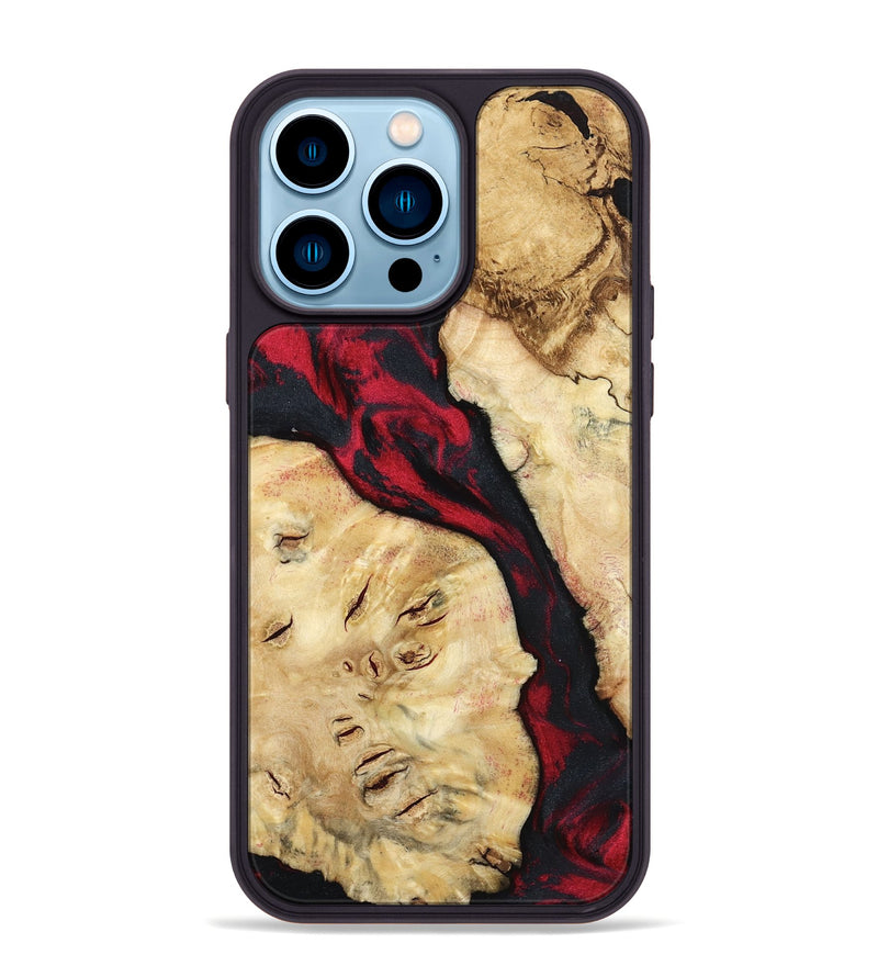 iPhone 14 Pro Max Wood Phone Case - Valery (Red, 798277)