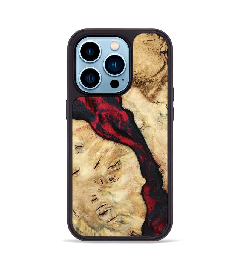 iPhone 14 Pro Wood Phone Case - Valery (Red, 798277)