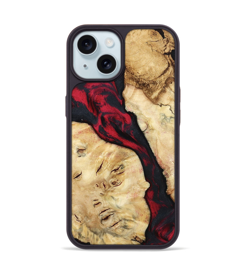 iPhone 15 Wood Phone Case - Valery (Red, 798277)
