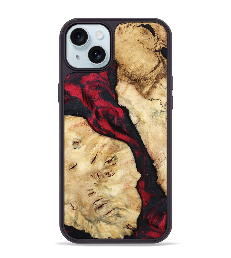 iPhone 15 Plus Wood Phone Case - Valery (Red, 798277)